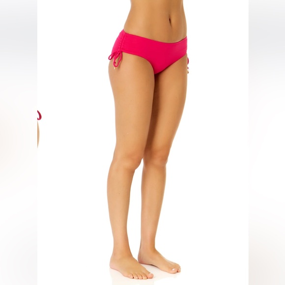 Women's Live In Color Side Tie Swim Bottom Color: Magenta - Picture 3 of 9